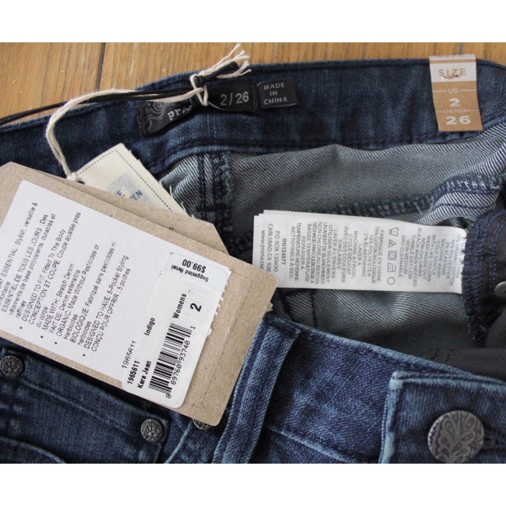 Prana NWT Kara High Rise Jeans in Indigo Blue 26 2 - Picture 8 of 8